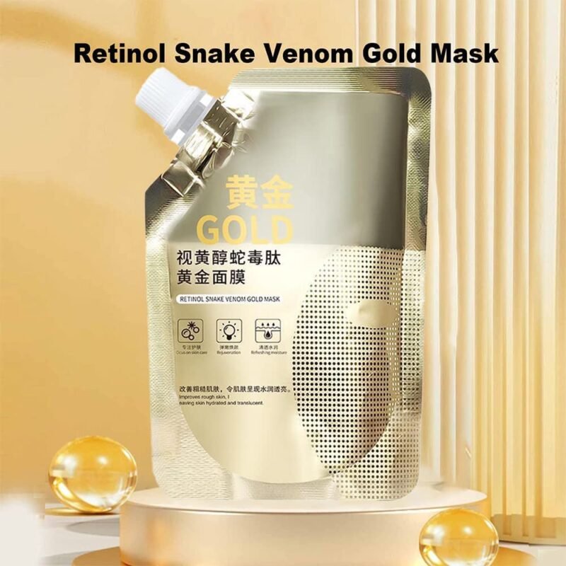 Retinol Snake Venom Peptide Gold Mask Moisturizing Anti-aging Anti-wrinkle Brightening Oil Control Mask Skin Care 100ml - Image 2