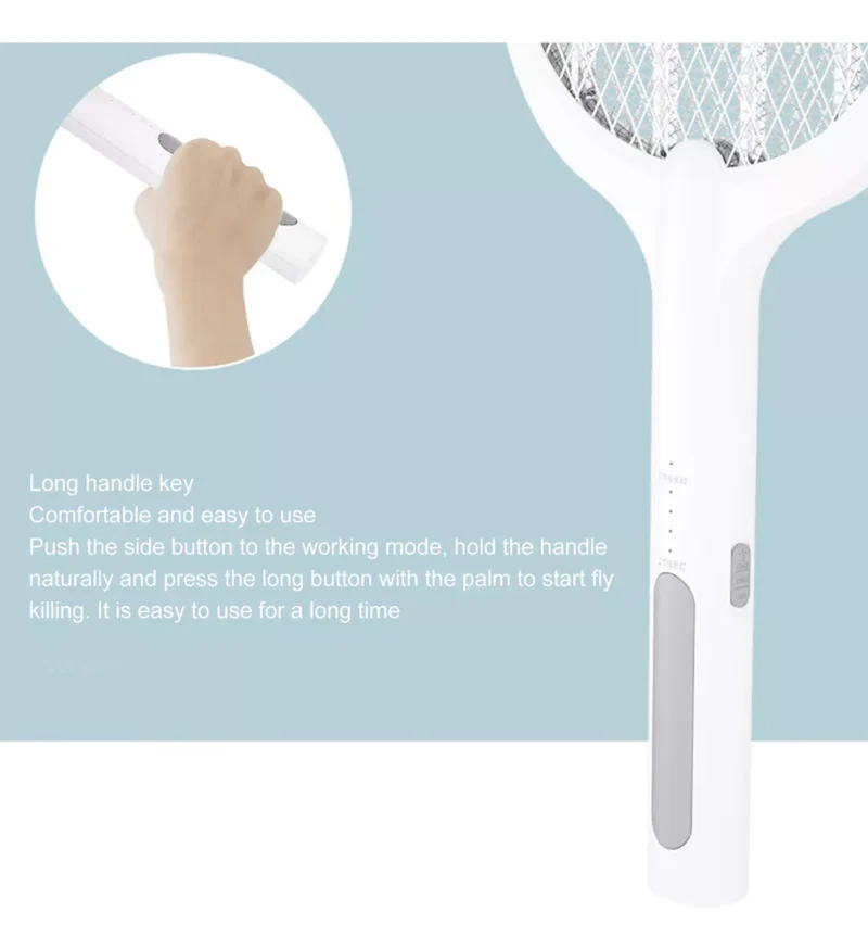 Rechargeable Electric Mosquito Killer Racket 2 In 1 LED Flash Light  (Random Color) - Image 4