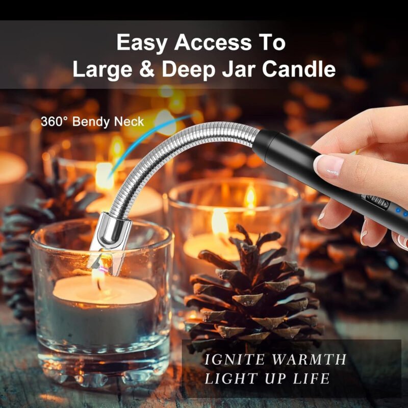 Arc Lighter With Usb Charging | Flameless Windproof | Led Battery Display | Safety Switch | Rotate 360 Degrees - Image 2