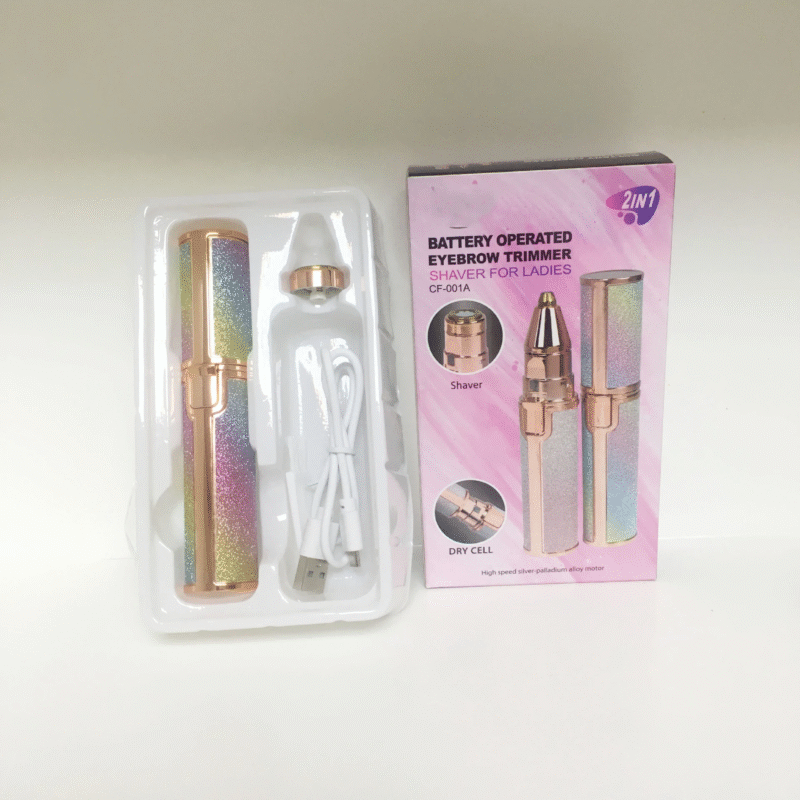 Blawless 2 In 1 Eyebrow Trimmer | 2 In 1 Hair Remover Chargeable , Multi Attractive Color With Usb Charging Cable And Cleaning Brush - Image 7