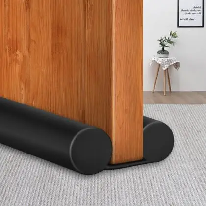 Two-sided Door Draft Stopper (pack Of 4) Window Breeze Blocker Adjustable Door Sweeps, Dark Brown (38 Inches)