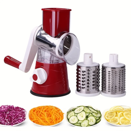 Drum Cutter Tabletop Drum Grater | Manual Vegetable Cutter Slicer & Grater | Multi-functional Kitchen Gadget ( Random Color )